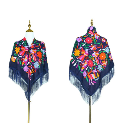 New Daisy Twill Print Square Scarf Elegant Tassel Shawl Warm Dustproof Multifunctional Women Wrap