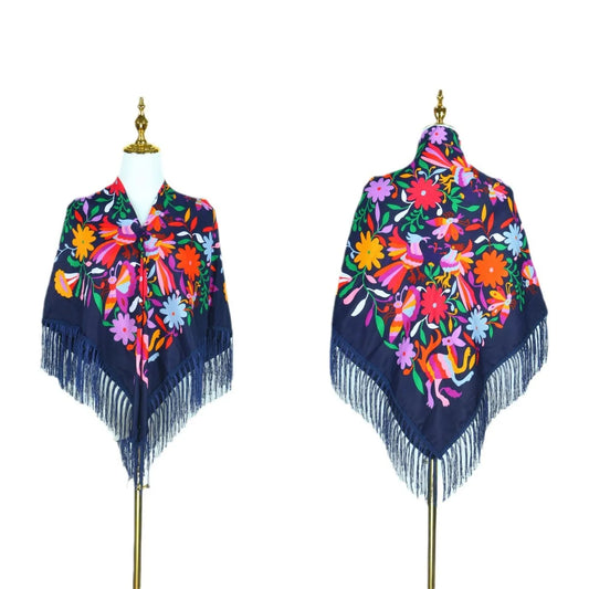 New Daisy Twill Print Square Scarf Elegant Tassel Shawl Warm Dustproof Multifunctional Women Wrap