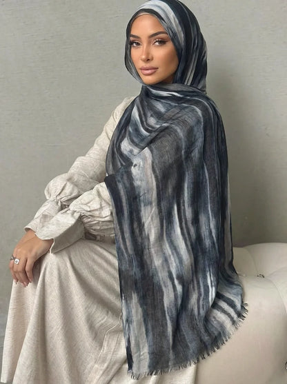 Women Big Size Plain Solid Cotton Rayon Crease Hijab Scarf Lady High Quality Wraps and Shawls Musulman Headband Islamic Turban