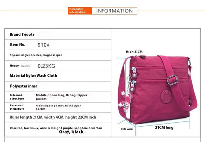Tegaote Women Messenger Bag Nylon Women Shoulder Crossbody Bags Female Fashion Ladies Handbags School Bag Sac à Main Purse Bolsa
