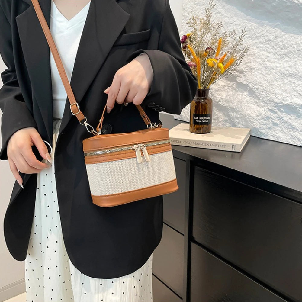 Fashion Round Bucket Bags For Women's Daily Used, Leopard Pattern Crossbody Shoulder Bag For Commuting, Casual Ladies Handbags