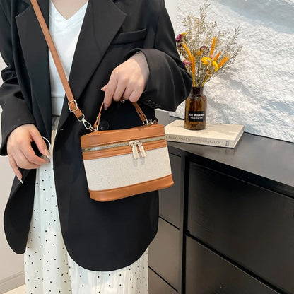 Fashion Round Bucket Bags For Women's Daily Used, Leopard Pattern Crossbody Shoulder Bag For Commuting, Casual Ladies Handbags