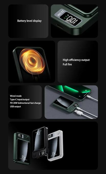 Lenovo PD22.5W Magnetic Wireless Large‑Capacity 500000mAh Portable Fast Charging External Battery Power Bank For iPhone Samsung