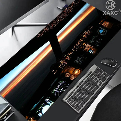 Rolling in the Sky: Professional Helicopter Cockpit Mouse Pad - XXL Gaming Desk Mat for Flight Simulator & Office XAXC