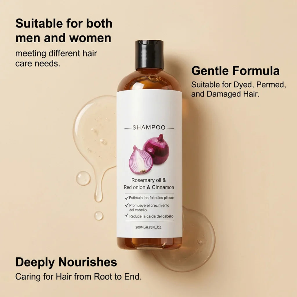 Red Onion Hair Growth Shampoo Against Hair Loss Products Strengthening Hair Follicle Lightweight Cinnamon Rosemary Oil Shampoo