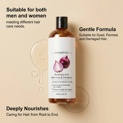 Red Onion Hair Growth Shampoo Against Hair Loss Products Strengthening Hair Follicle Lightweight Cinnamon Rosemary Oil Shampoo
