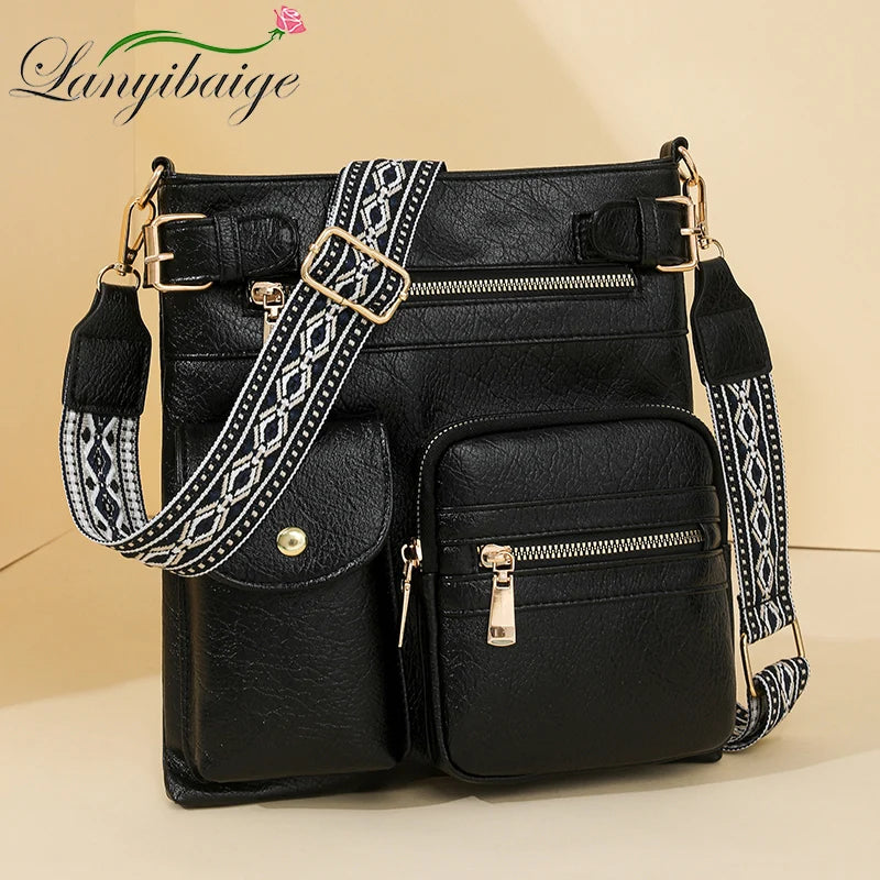 Designer Luxury Handbags 2025 New Vintage Soft Leather Tote Bags For Women Multi-pocket Shoulder Messenger Bags High quality Sac