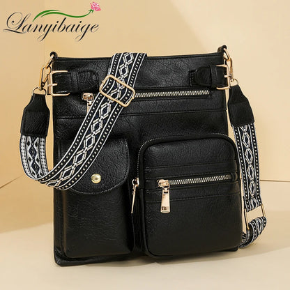 Designer Luxury Handbags 2025 New Vintage Soft Leather Tote Bags For Women Multi-pocket Shoulder Messenger Bags High quality Sac