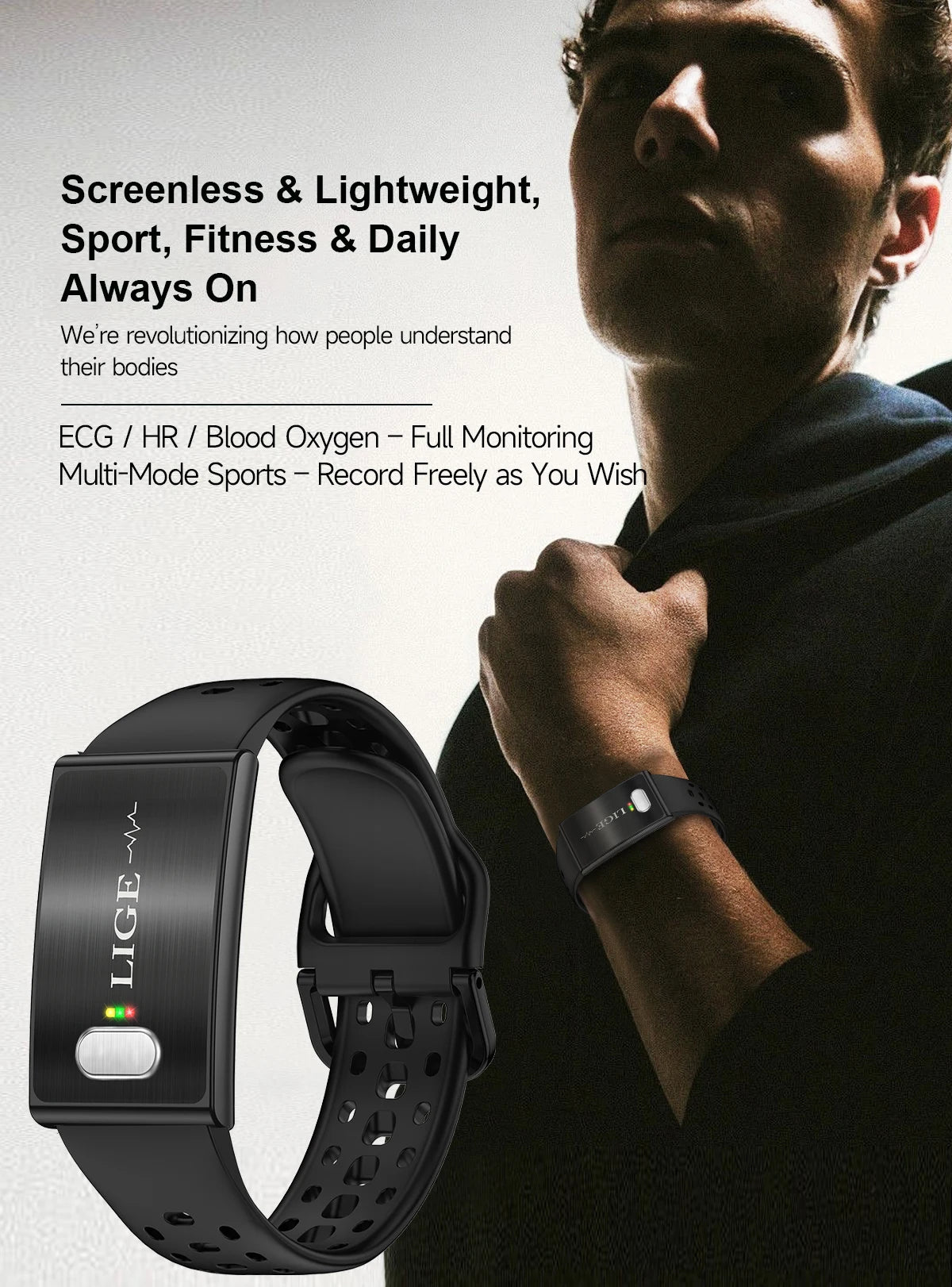 LIGE 2026 ECG+PPG Nursing Grade Smart Bracelet HRV Body Fat BMI Blood Pressure Body Temperature Men Women Health Sports Watches