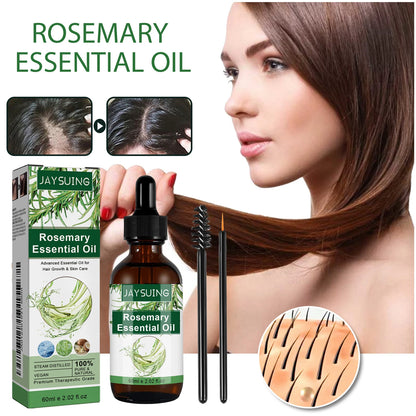 Rosemary Essential Oil 60ml Hair Growth Serum Scalp Treatment Skin Care Anti Aging Vitamin E Enriched for Thicker Hair Glowing