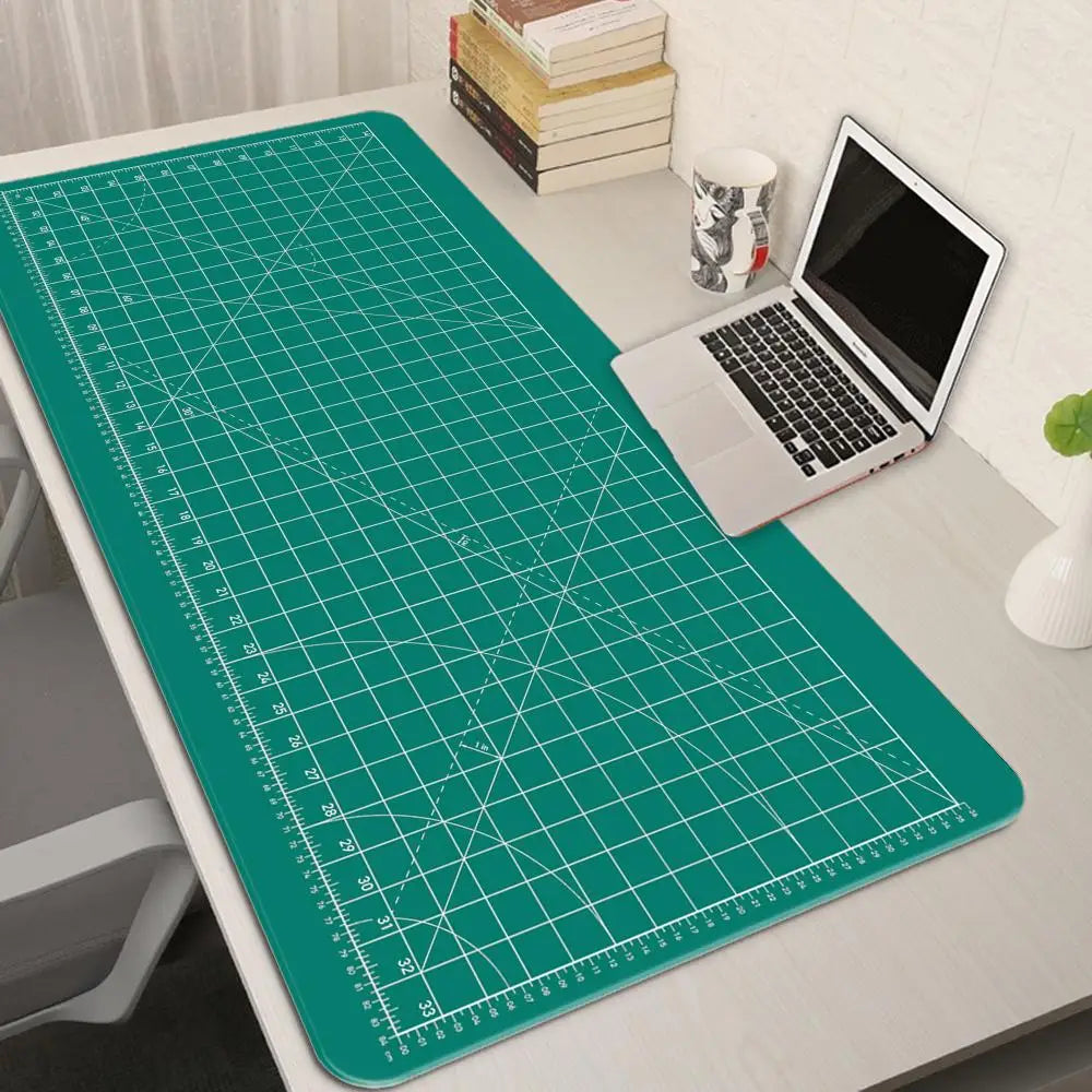 Cutting-Mat-white-on-black Mouse Pad Office Gaming Laptop Deskmat Anime Mousepad Gamer Keyboard Mouse Mat Computer Accessories