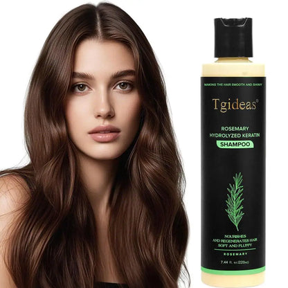 220ml Tgideas Organic Rosemary Hair Growth Shampoo Hydrolyzed Keratin Nourish Scalp Reduce Loss Unisex Shampoo Dry Fragile Hair
