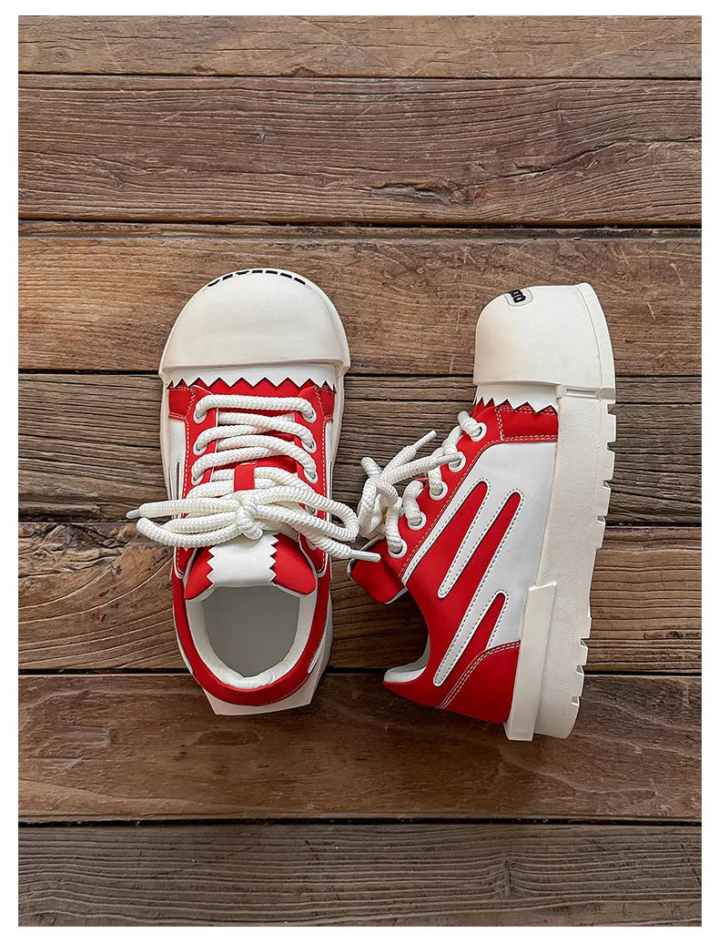 Women Men Sneakers Low-top Big-head Canvas Thick-soled Heightening Versatile Unisex Leisure Trendy Shoes Men Chunky Trainers