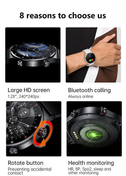 GPS ECG+PPG Bluetooth Call Smart Watch Men 2025 Sports Bracelet NFC Waterproof Custom Watch Face Men SmartWatch For IOS Android