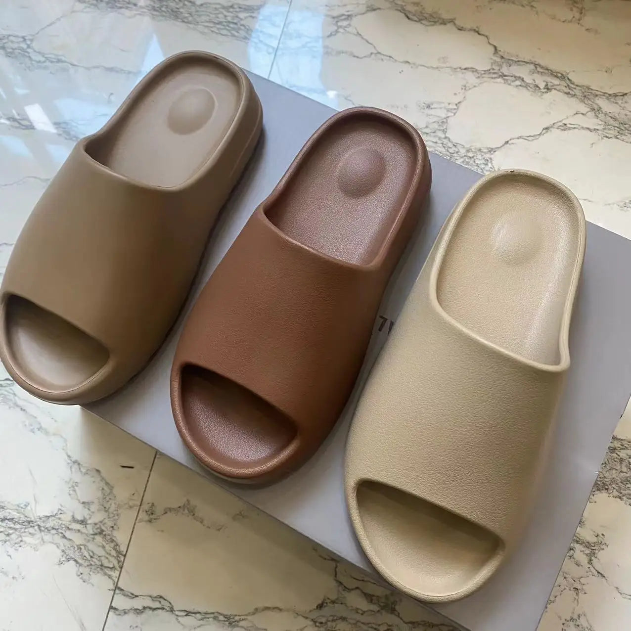 Summer Slippers Men Women Indoor EVA Soft Bottom Sandals Open Toe Trend Slides Beach Shoes Slippers Home Shoes Size 35-46