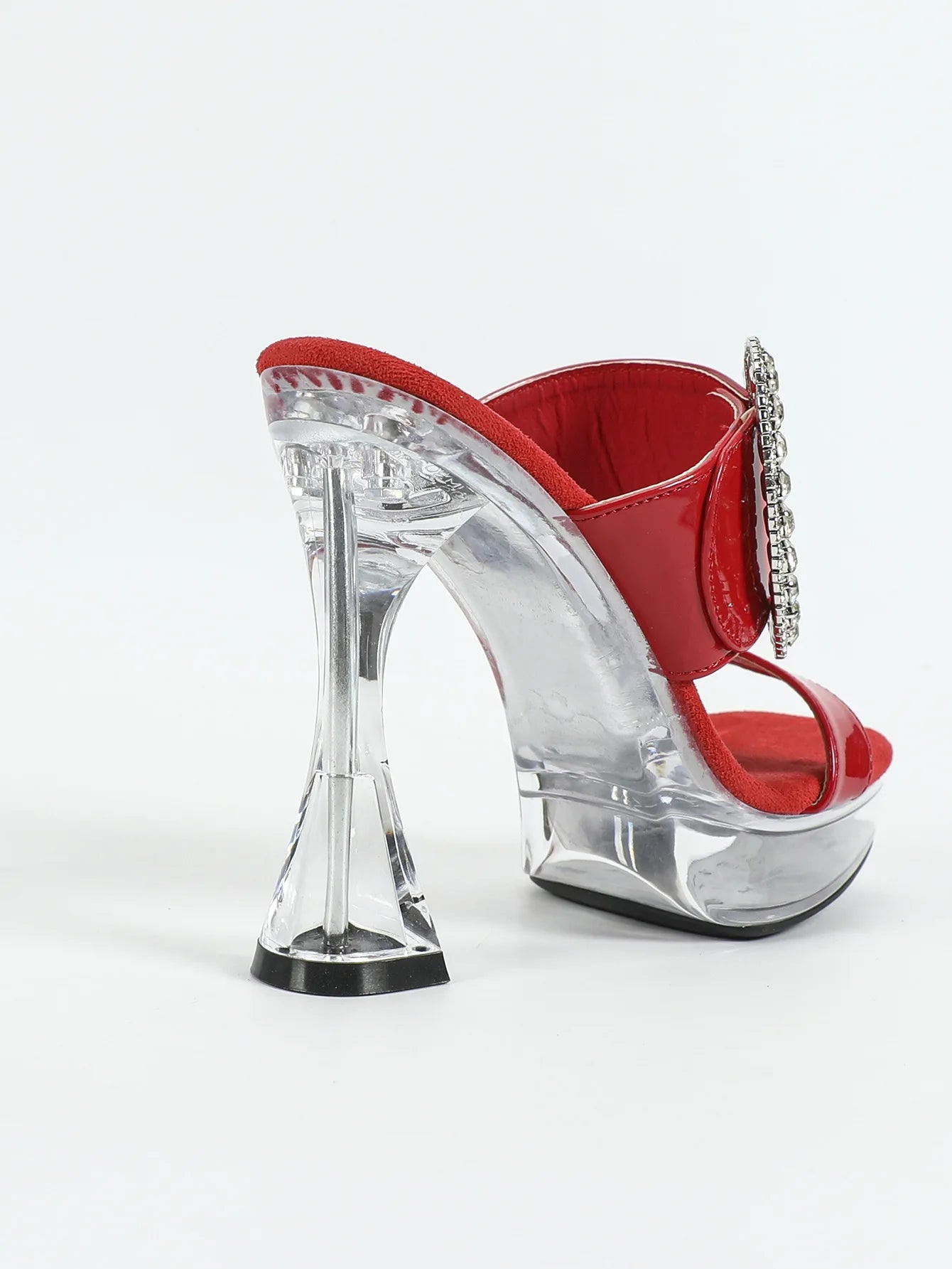 2025 New Women's Slippers Designer Luxury Rhinestone Square Toe Platform Sandals Summer 12CM Shoes For Ladies Clear High Heels