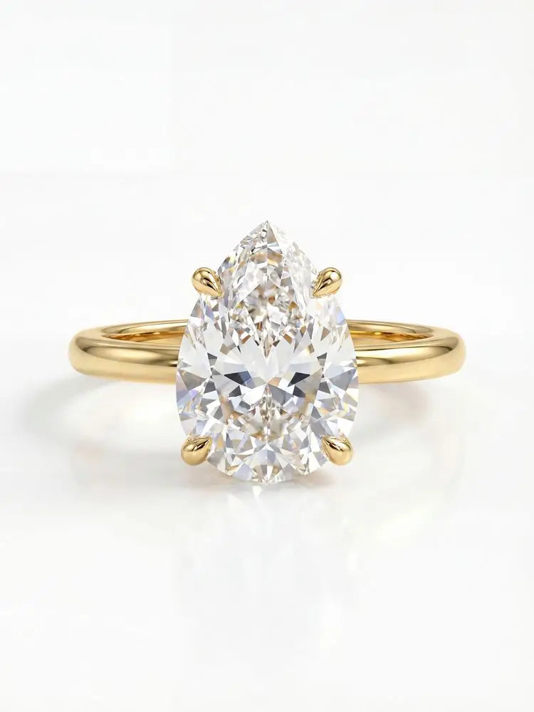 925 Sterling Silver 1-4 CT Zircon Sparkling Luxury Water Drop Shape Ring For Women Engagement Wedding High Quality Fine Jewelry