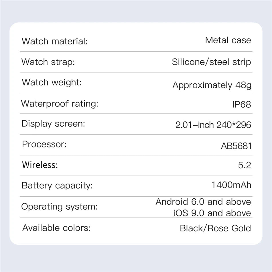 2026 New Sport Smart Watch 1400mAh Battery Fitness Tracker IP68 Waterproof Heart Rate Bluetooth Call Health Smartwatch Men Women