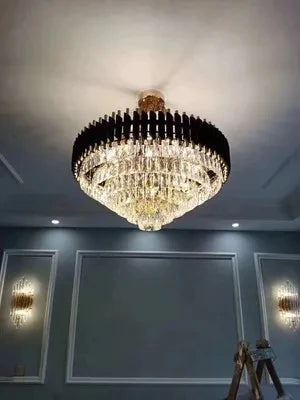 Villa Luxury Living Room Chandelier K9 Crystal Restaurant Pendant Lights Modern Ceiling Chandelier Dining Table Indoor Home Lamp