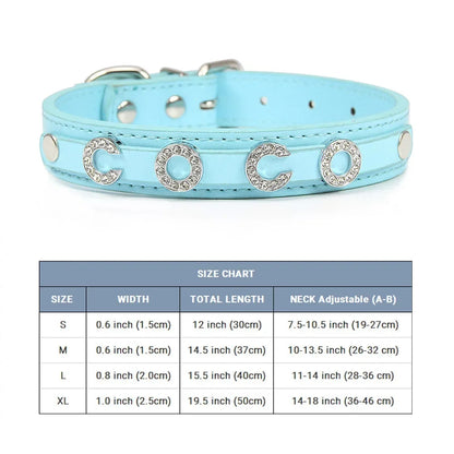 (Free Bling Rhinestone Letter)Custom Pet Cat Dog Collar Leather Puppy Collars For Small Medium Dogs Target Personalized Id Name