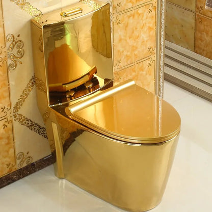 European Royal Luxury Electroplated S Trap/p Trap Golden Color Water Closet Bathroom Commode One Piece Gold Toilet Bowl