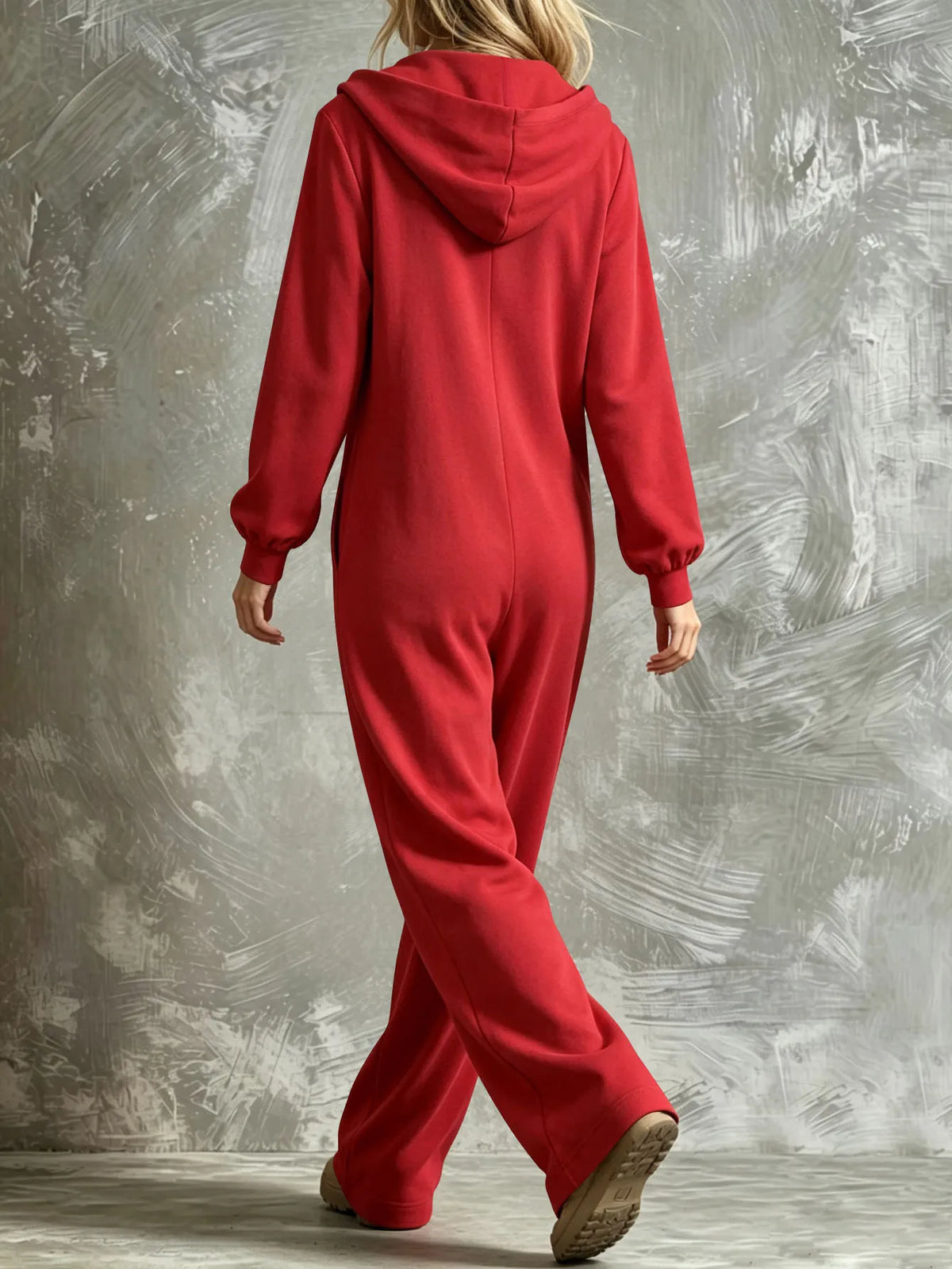 Autumn New Fashion Hooded Zipper Women's Jumpsuit Casual Loose Jumpsuit Straight Pants Pocket Rompers Lazy Female Home Wear 2026