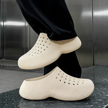 New Summer Fashion Couple Slippers EVA Baotou Men's Sandals Outdoor Thick Bottom Hole Shoes Luxury Beach Men Garden Shoes