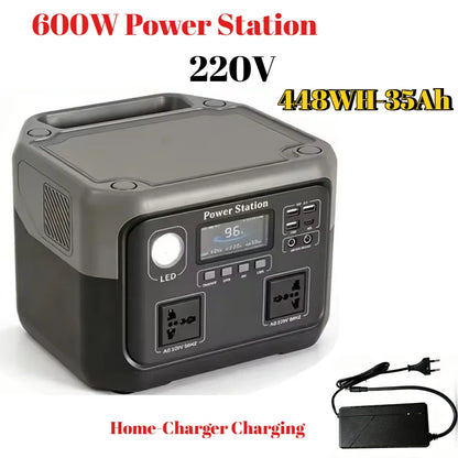 New 800W 589WH Portable Power Station 600W/800W Solar Generator Backup Power Bank for Outdoor Camping, Home Emergency, RV Travel