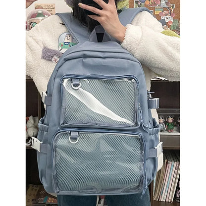 Japanese Kawaii Itabag Women New 2026 Transparent Backpack Women Large Capacity Ita Backpack School Bags for College Student JK