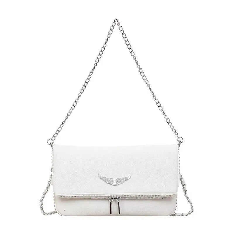 Fashionable Retro Ladies Chain-Shoulder Square Bag Luxury Textured Crossbody Shoulder Bag Women Handbags and Purses Underarm Bag