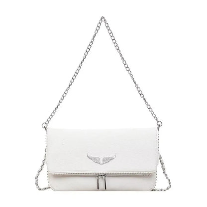 Fashionable Retro Ladies Chain-Shoulder Square Bag Luxury Textured Crossbody Shoulder Bag Women Handbags and Purses Underarm Bag