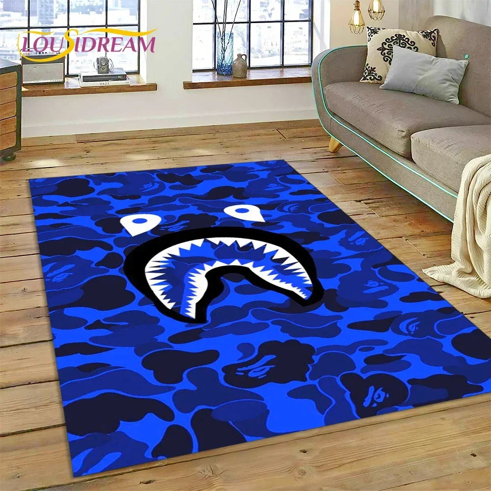 3D Printing B-BAPE Fashion Carpet Rug for Bedroom Living Room Home Sofa Decoration,Children Game Large Decor Floor Mat Gift