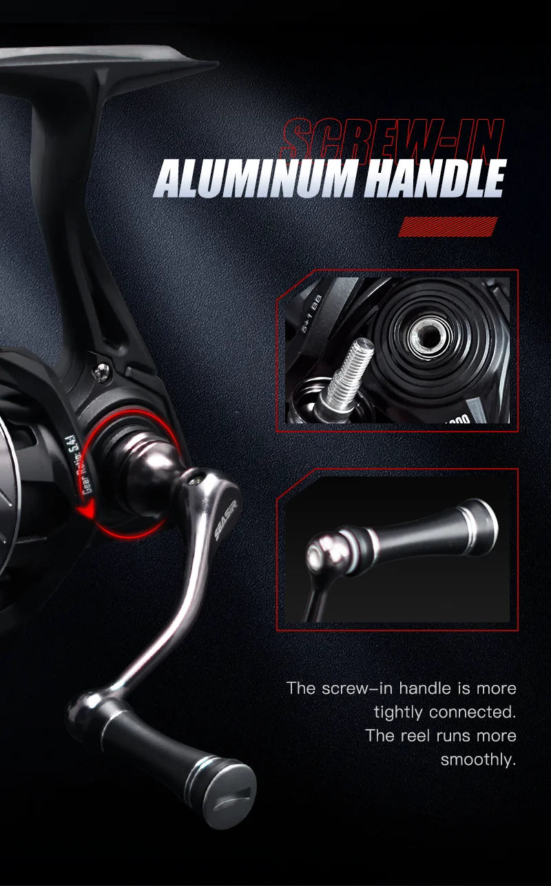SEASIR Stream Spinning Reel 139g Ultralight Carbon Washers Max Drag 6Kg 5+1BB 5.4:1 Gear Ratio Fishing Wheel