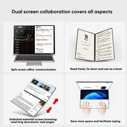 Topton 2 Screen Laptop Intel i3 1215U N100 Dual 10.95inch IPS Touch Screen Windows 11 Office Computer Tablet PC Notebook WiFi6