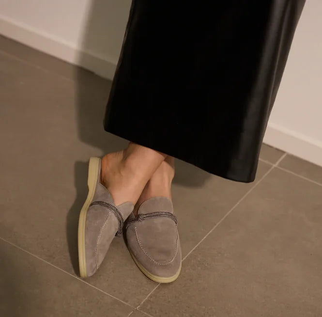 Designer Luxury Middle East Tassel Suede Leather Loafers for Women 2025 Slip On Slippers Flat Work Walking High Quality Shoes