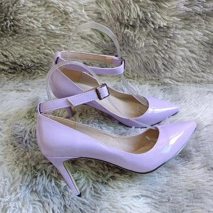 Women Sexy Pumps Stilettos 9cm Mid Pointed Toes High Heels Classic Spring Brand Design Office Black Red Dress Wedding Shoes
