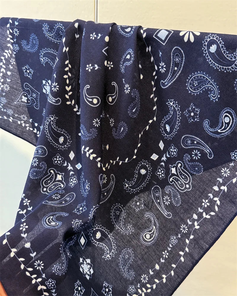 70*70cm Luxury Cashew Square Scarves For Women Soft Stain Neck Scarf Shawl Warp Elegant Neckerchief Bandanas Paisley Print Hijab