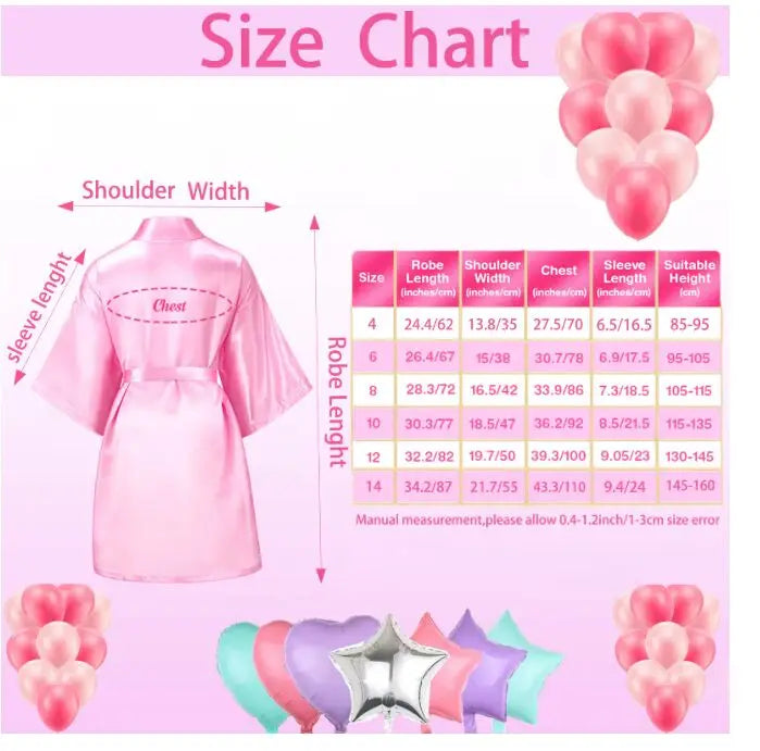 5 Pack Spa Robes for Party Sleepover Slumber Birthday Party Squad Robes DIY Silk Satin Bathrobes with Headband