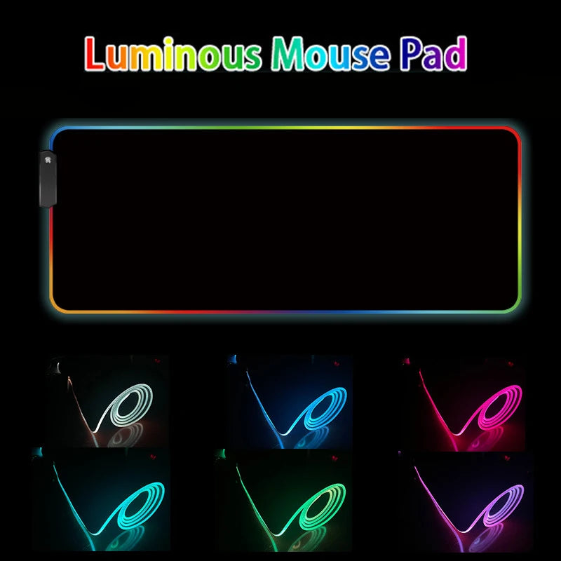 Sexy GirlLED Gaming Mousepads Large Backlight Desk Mat Non-Slip Gamer Mousepad Locking Edge RGB Mouse Pad Luminous Mouse Mat