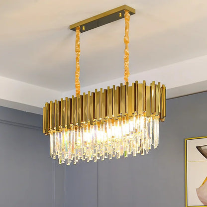 Gold K9 Crystal Tricolor Chandelier Luxury Modern LED Ceiling Light for Living Room Dining Room Bedroom Ceiling Lights