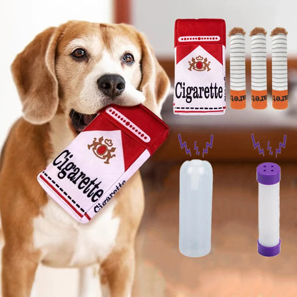 Stuffed Raw Dog Bite Toy Joint Cigarette Case Plush Cigar Funny Interactive Puppy Dog Chew Squeak Toys Cigarettes Toy for A Dog