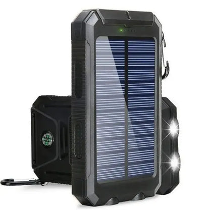 New 30000mAh Solar Power Bank  Portable Charging Poverbank External Battery Charger Strong Light LDE Light for All Smartphones