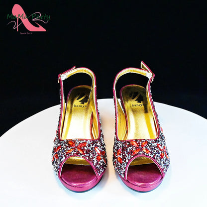 2025 Fashion Style Nigerian Ladies Lovely Shoes and Bag to Match Set in Gold Color Specials Pumps for Dress