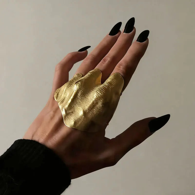 Fashion Metal Irregular Texture Finger Rings for Men Women Punk Hip Hop Gold Silver Color Geometric Knuckle Ring Jewelry Gifts