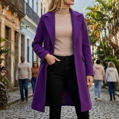 Women’s Winter Jacket Single-button Long Coat Warm Elegant Streetwear Wool-Blend Jacket Womens Casual Wear Female Winter Jackets