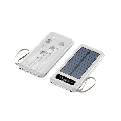 10000/20000mAh Outdoor Solar Large-capacity Mobile Power Bank for IPhone Android Phone Shared Self - Contained Cable (CCC)