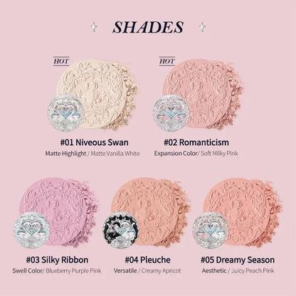 Makeup Flower Knows Set Swan Ballet Series Six Color Eyeshadow Palette Embossed Blusher Shine Lipstick Kit With Bag All In