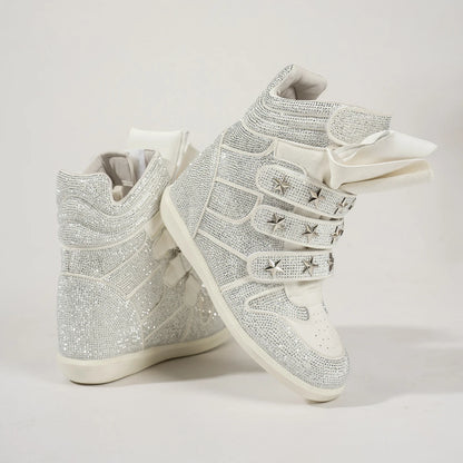Casual Designer Sneakers Women Luxury Ankle Boots Fashion High Quality Cow Suede Flat Platform Height Increase High-top Shoes