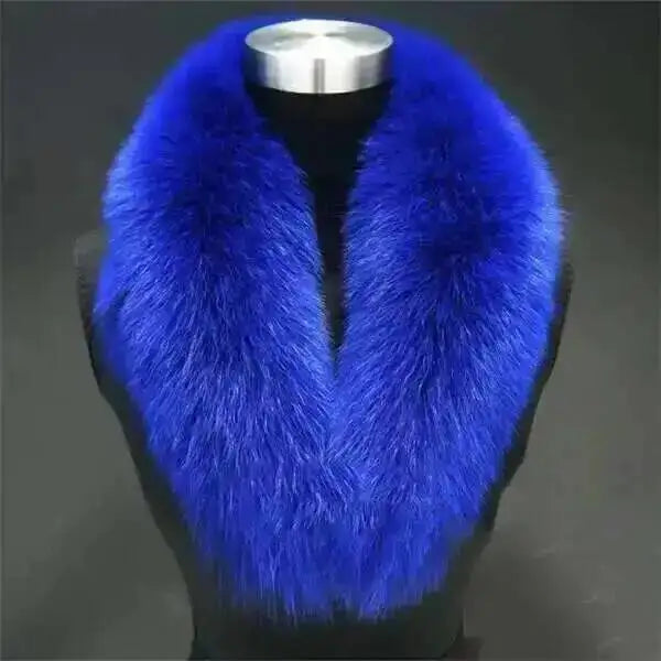 Natural Color Raccoon Fox Real Fur Collar Scarf Genuine Big Size Scarves Warp Shawl Neck Warmer Stole Muffler with Clip Loops #6