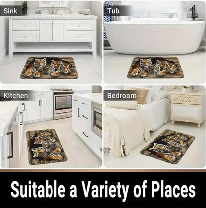 VIKAMA Non-Slip Doormat 3D Optical Illusion Stone Pattern, Entrance Mat Waterproof Rug for Hallway Living Room Porch Home Decor